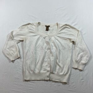 Copper Key Cardigan Sweater Women’s Medium Button Down white cropped